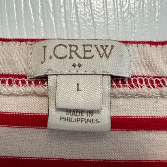 J. Crew Red & Cream Striped Boatneck Top - Picture 2 of 6